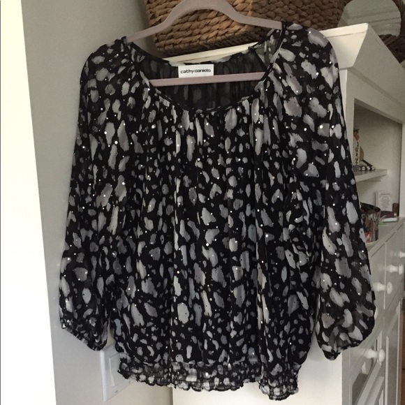 Gorgeous going out top, sparkly party blouse m/l - Picture 2 of 16